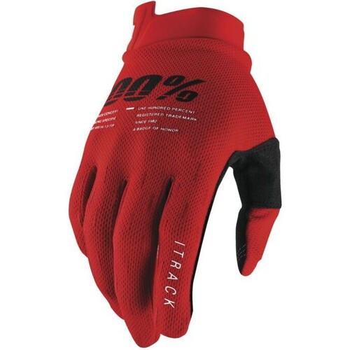 100% iTrack Red Gloves [Size:SM]