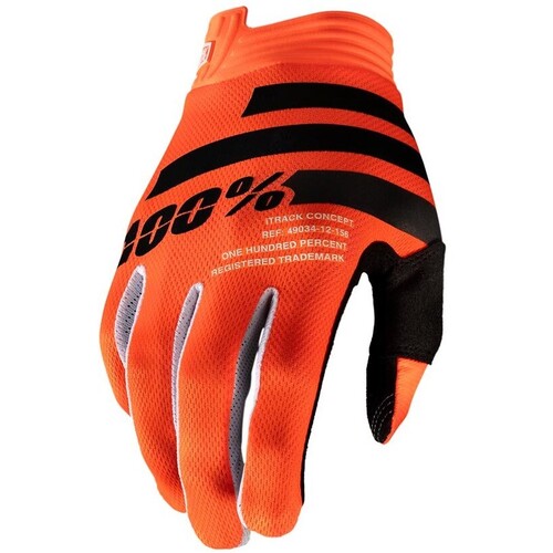 100% iTrack Orange/Black Gloves [Size:SM]