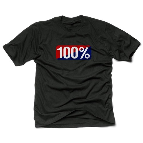 100% Old School Black T-Shirt [Size:SM]
