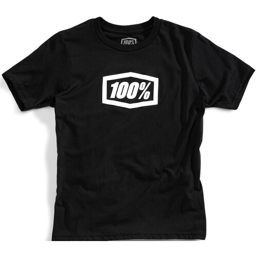 100% Essential Black Youth T-Shirt [Size:SM]