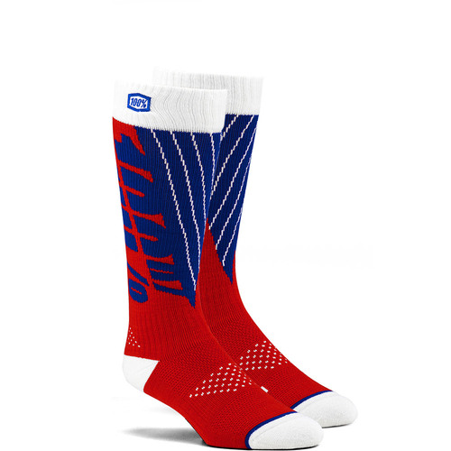 100% Torque Comfort Moto Red/Blue Socks [Size:SM/MD]