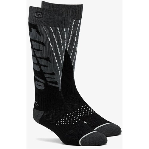 100% Torque Comfort Moto Black/Steel Grey Socks [Size:SM/MD]