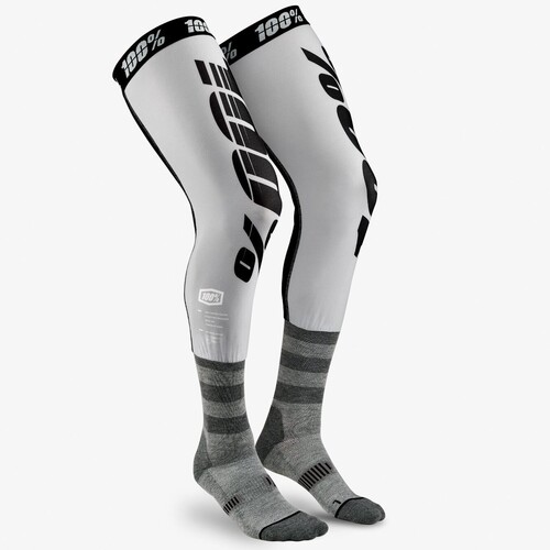 100% Rev Performance Moto Grey Knee Brace Socks [Size:SM/MD]