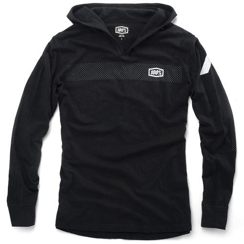 100% Gravel Black Hoodie Sweatshirt [Size:SM]