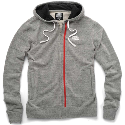 100% Drew Zip-Up Grey Hoodie Sweatshirt [Size:SM]