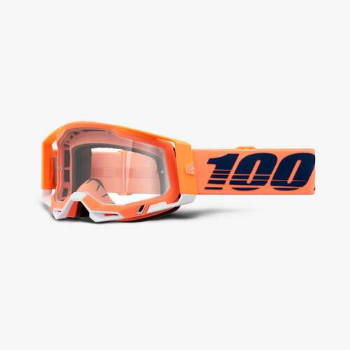 100% Racecraft2 Goggles Coral w/Clear Lens