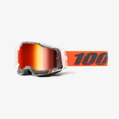 100% Racecraft2 Goggles Schrute w/Mirror Red Lens