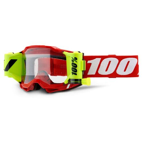 100% Accuri2 Forecast Goggles Neon Red w/Clear Lens