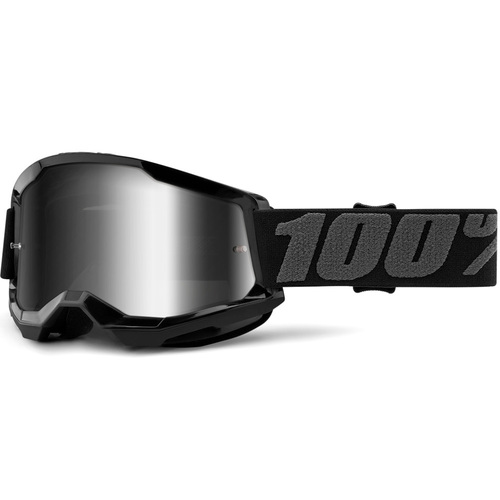 100% Strata2 Goggles Black w/Mirror Silver Lens