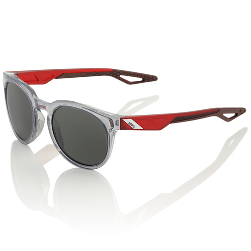 100% Campo Sunglasses Polished Crystal Grey w/Smoke Lens