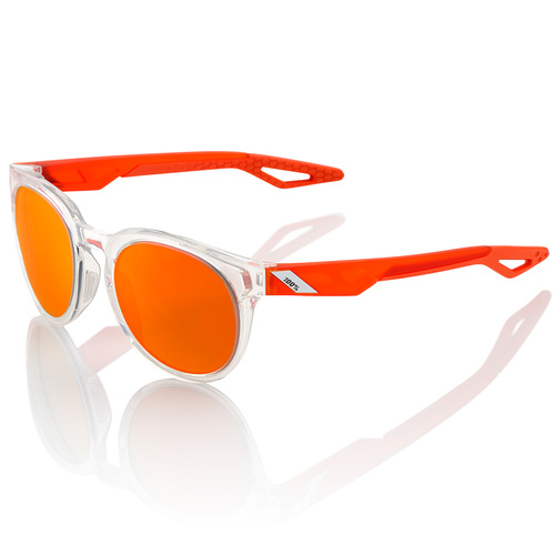 100% Campo Sunglasses Polished Crystal Clear w/Orange Multilayer Lens