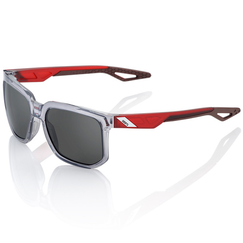 100% Centric Sunglasses Polished Crystal Grey w/Smoke Lens