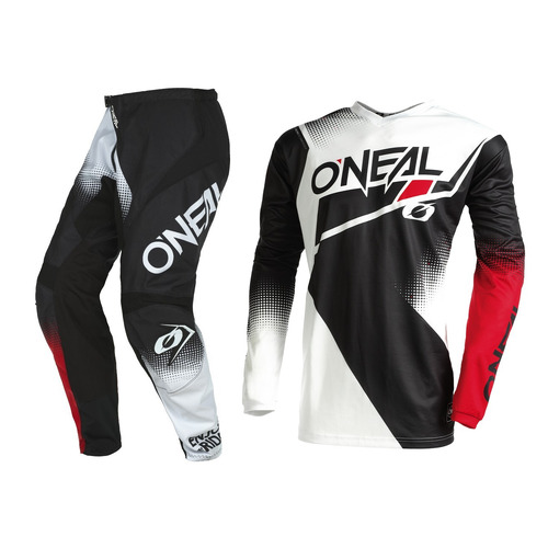 Oneal 2022 Element Racewear V.22 Black/White/Red Gear Set