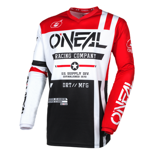 Oneal 2024 Element Warhawk V.24 Black/White/Red Jersey [Size:SM]