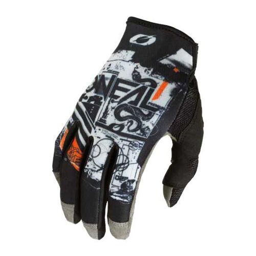 Oneal 2023 Mayhem Scarz V.22 Black/Grey Gloves [Size:SM]