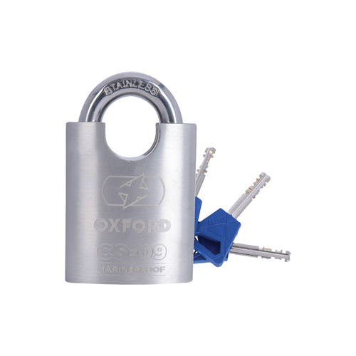 Oxford CS09 Marine Proof Stainless Lock 50mm Silver