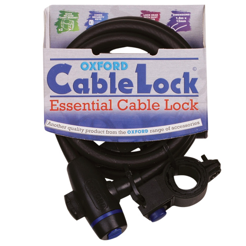 Oxford Cable Lock 12mm x 1.8m Smoke