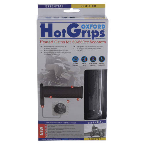 Oxford HotGrips Essential Scooter Heated Grips Black 