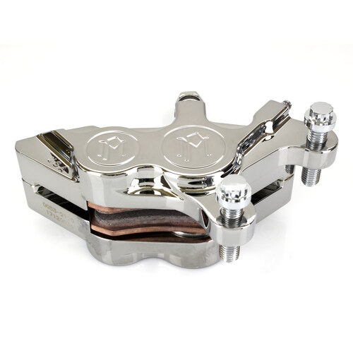 Performance Machine P00532920CH Right Front 4 Piston Caliper Chrome for most Big Twin/Sportster 00-Up w/11.5" Disc Rotor