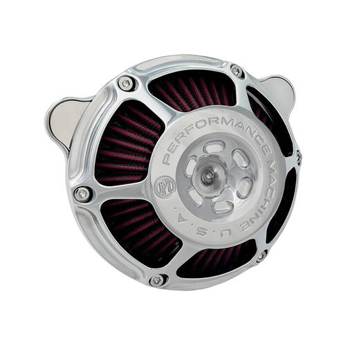 Performance Machine P02062078CH Max HP Air Cleaner Kit Chrome for Big Twin 93-17 w/CV Carb or Cable Operated Delphi EFI
