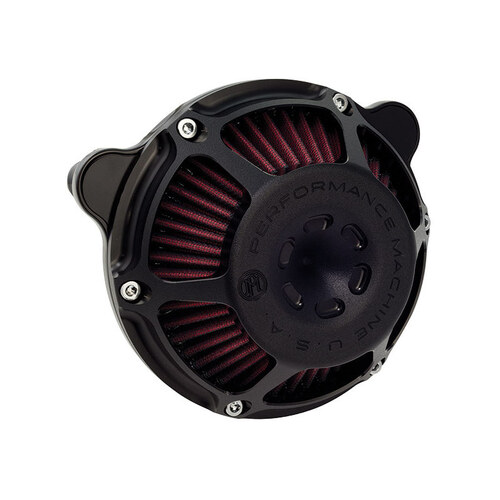 Performance Machine P02062078SMB Max HP Air Cleaner Kit Black Ops for Big Twin 93-17 w/CV Carb or Cable Operated Delphi EFI