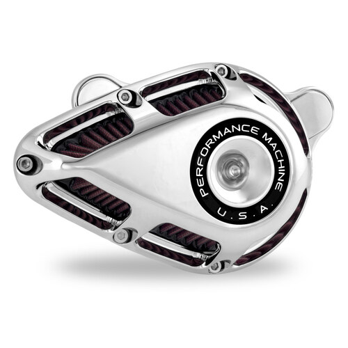Performance Machine P02062140CH Jet Air Cleaner Kit Chrome for Softail 18-Up/Touring 17-Up
