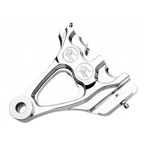 Performance Machine P12740076CH Right Rear Integrated 4 Piston Caliper Mounting Bracket Chrome for Softail 87-99 w/3/4" Rear Axle