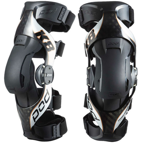 POD K8 2.0 Carbon/Silver Left Knee Brace [Size:SM]