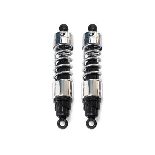 Progressive Suspension PS-412-4020C 412 Series 13" Heavy Duty Spring Rate Rear Shock Absorbers Chrome for Touring 80-05/Sportster 79-03/FXR 82-94
