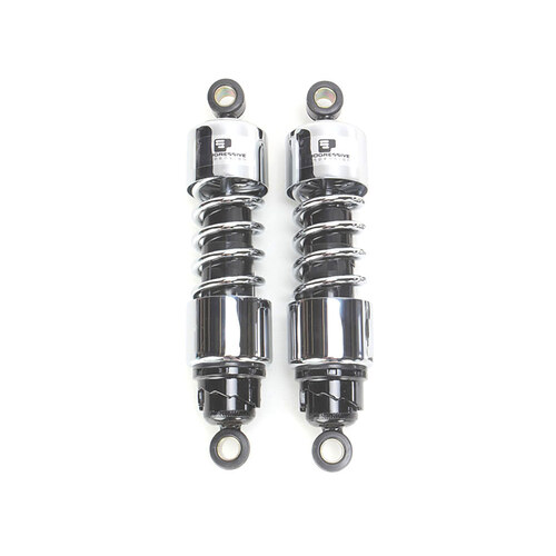 Progressive Suspension PS-412-4063C 412 Series 11.5" Standard Spring Rate Rear Shock Absorbers Chrome for Sportster 04-Up