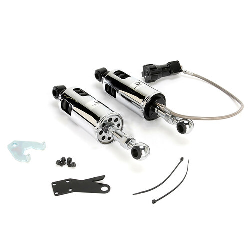 Progressive Suspension PS-422-4101C 422 Series Heavy Duty Spring Rate Rear Shock Absorbers w/Remote Adjustable Preload Chrome for Softail 89-99