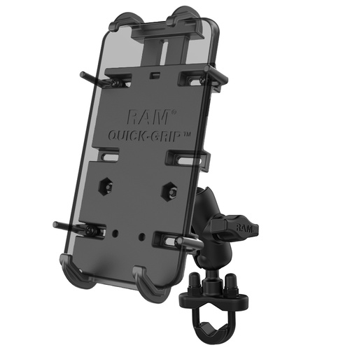 RAM Mounts Quick-Grip XL Phone Mount w/Handlebar U-Bolt Base & Short Arm