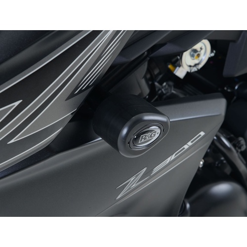 R&G Racing Aero Style Frame Crash Protectors Black for Kawasaki Z250 15-18/Z300 15-18