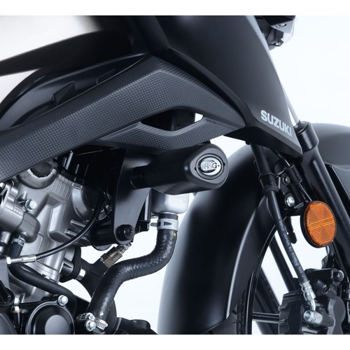 R&G Racing Aero Style Frame Crash Protectors Black for Suzuki GSX-S125 17-19 (Non Drilled)