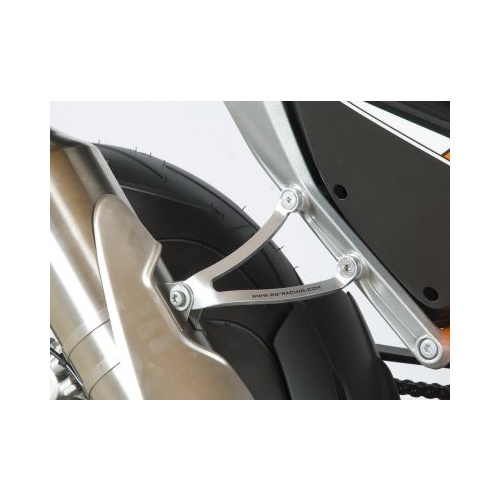R&G Racing Exhaust Hanger w/Footrest Blanking Plate (Single) Silver for KTM 690 Duke IIII 12-14/690 Duke R 14-18