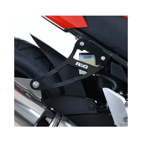 R&G Racing Exhaust Hanger w/Footrest Blanking Plate (Kit) Black for Honda CBR300R 14-20