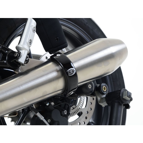 R&G Racing Exhaust Protector Black for Round Style Exhausts on Triumph Daytona Moto2 765 2020/Street Cup 17-18/Street Twin 16-18