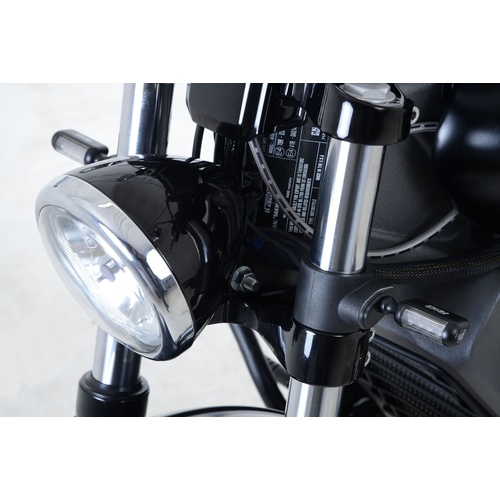 R&G Racing Front Indicator Adapter Kit Black for Indian Scout/Scout Sixty/Scout Bobber