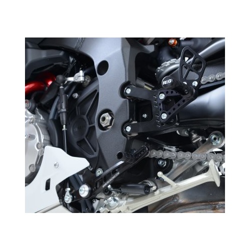 R&G Racing Adjustable Rearsets Black for Yamaha YZF-R1/YZF-R1M 15-20