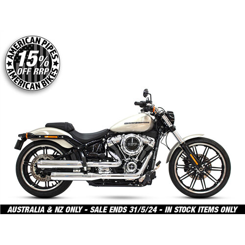 Rinehart Racing RIN-500-1200C 3-1/2" Slip-On Mufflers Chrome w/Chrome End Caps for Softail 18-Up/Standard 20-Up (Excludes Fat Bob 18-Up)