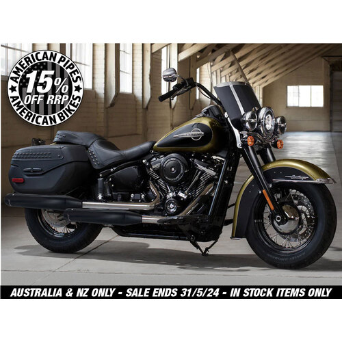 Rinehart Racing RIN-500-1211 3-1/2" Slip-On Mufflers Black w/Black End Caps for Softail Deluxe/Heritage Softail Classic 18-Up