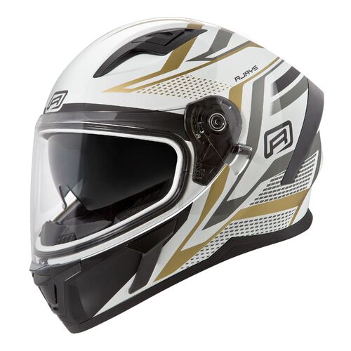 Rjays Apex III Ignite White/Gold Helmet [Size:XS]