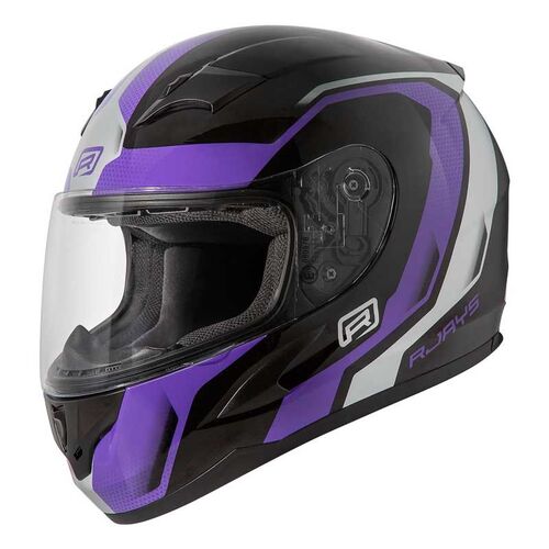 Rjays Grid Gloss Black/Purple Helmet [Size:XS]