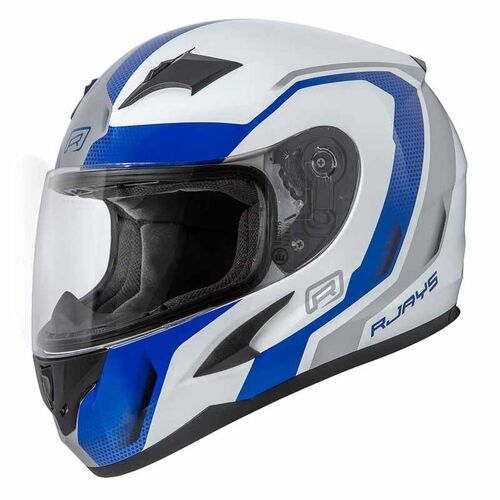 Rjays Grid Gloss White/Blue Helmet [Size:XS]