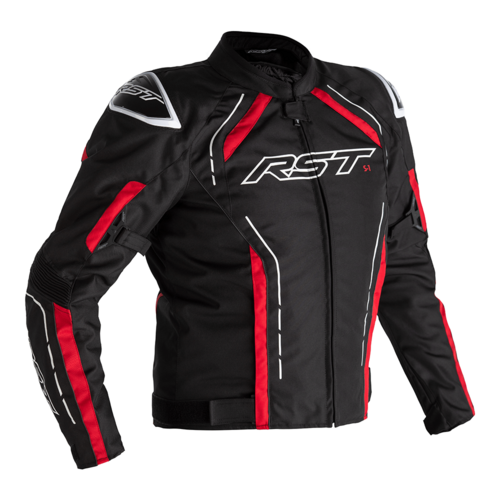 RST S-1 CE WP Black/Red Textile Jacket [Size:SM]