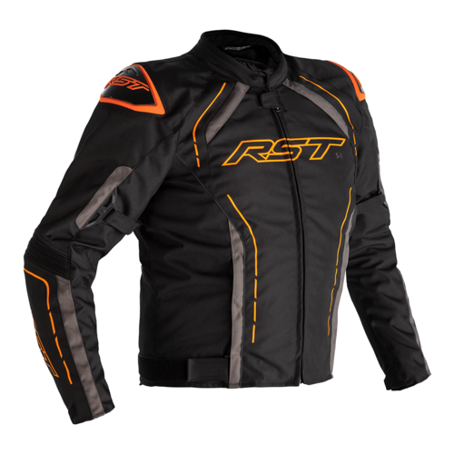 RST S-1 CE WP Black/Fluro Orange Textile Jacket [Size:SM]
