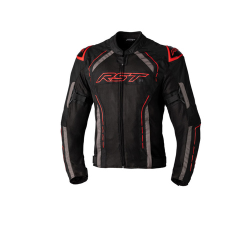 RST S-1 Vented Black/Red Textile Jacket [Size:SM]