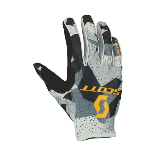 Scott 350 Fury Evo Camo Grey/Yellow Junior Gloves [Size:XS]