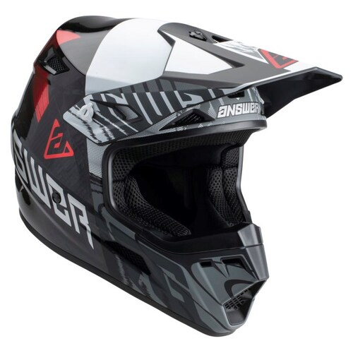 Answer 2023 AR3 Ronin Black/White/Crimson Helmet [Size:SM]