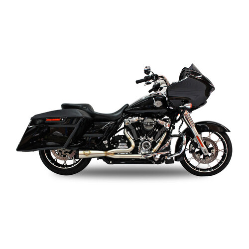 SP Concepts SPC-2-002 Cutback 2-1 Exhaust Stainless Steel w/Black End Cap for Touring 17-Up